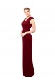 Cap Sleeves Chiffon Prom Dress with Pleated V-Neck Bodice UK Website