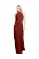 Slim High Neck Halter Fitted Open Back Chiffon Prom Dress UK Website