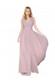 Draped V-Neck Long Chiffon Prom Dress with Shirred Bodice UK Website