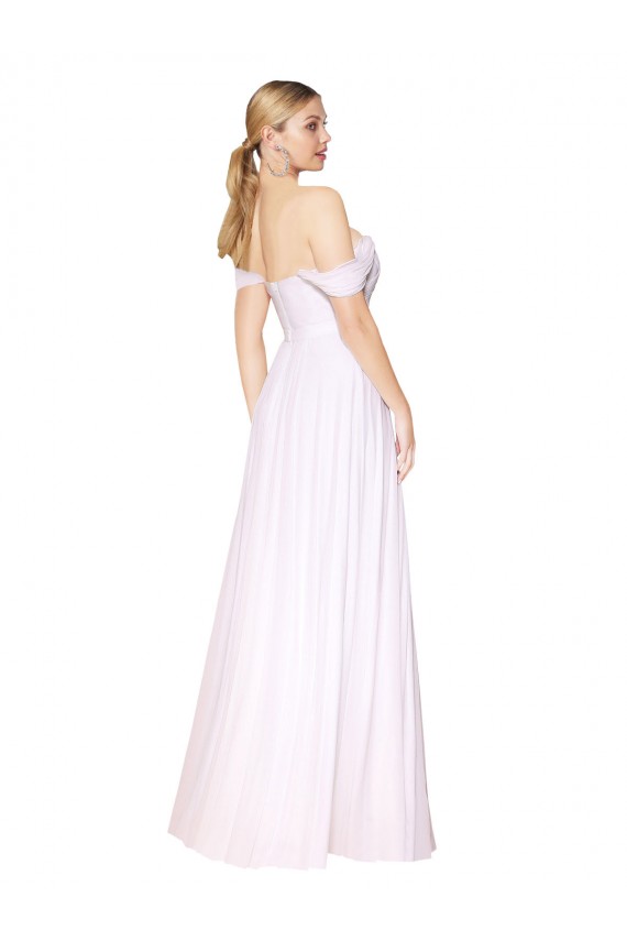 Off the Shoulder Long Full Length Chiffon Prom Dress UK Website
