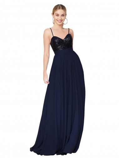 Sweetheart High Neck Sequin Top Long Chiffon Prom Dress UK Website