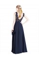 Bateaux Neckline A-Line Lace Prom Dress with Top Nude Layer UK Website