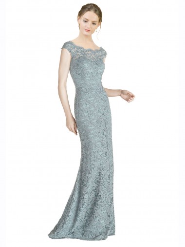 Off the Shoulder Mermaid Lace Prom Dress with Cap Sleeves UK Website