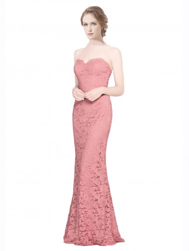 Fitted Sweetheart Mermaid Lace Prom Dress UK Website