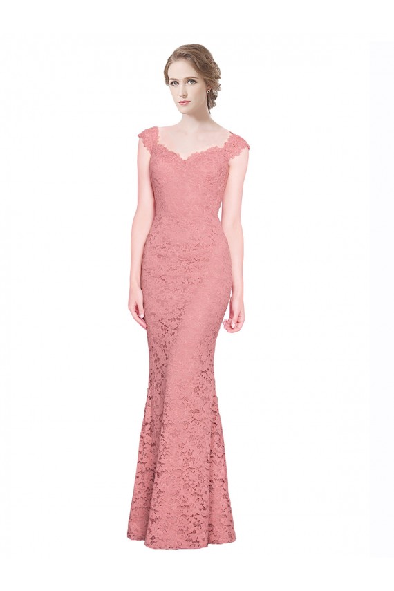 Sweetheart Mermaid Long Lace Prom Dress with Wide Straps UK Website