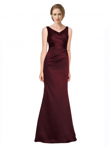 Figure Shaping Satin Prom Dress with Structured Pleats UK Website