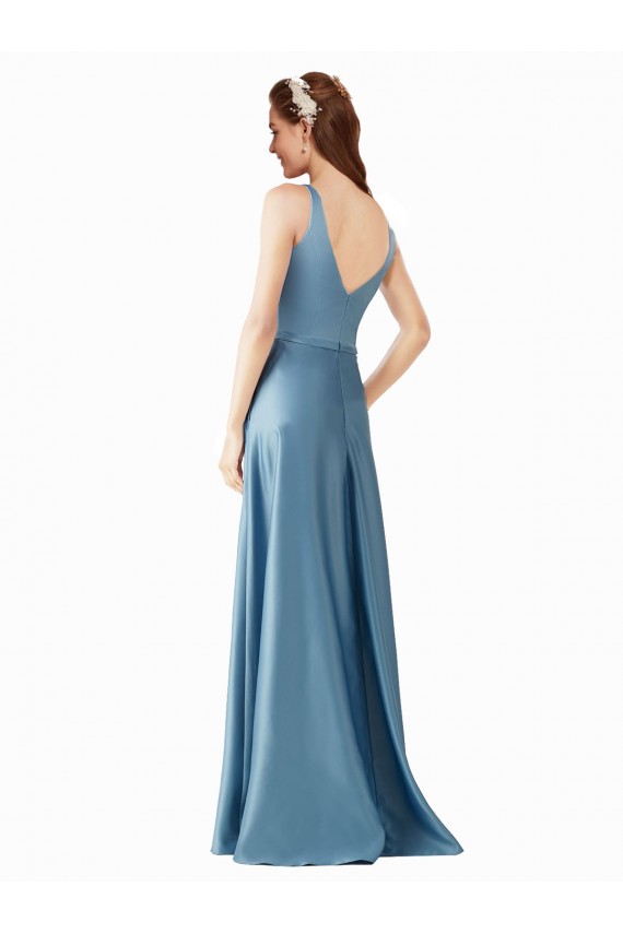 Classic Satin V-Neck A-Line Prom Dress with Pockets UK Website