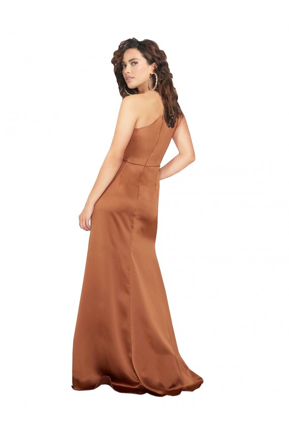 One Shoulder Silky Satin Prom Dress UK Website