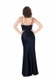 Draped Cowl Neck Silky Satin Prom Dress with Skirt Slit UK Website