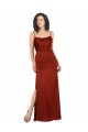 Floor-Length Silky Satin Prom Dress with Skirt Slit UK Website