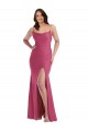 Cowl-Neck Open Tie-Back Silky Satin Mermaid Prom Dress with Frong Slit UK Website