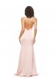 Full Length Ruched Silky Satin Prom Dress with Low Back and High Split UK Website