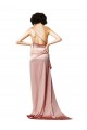 Low Back One Shoulder Full Length Silky Satin Prom Dress UK Website
