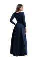 Long Sleeves Wrapped Spandex Prom Dress with High Low Full Skirt and Pockets UK Website