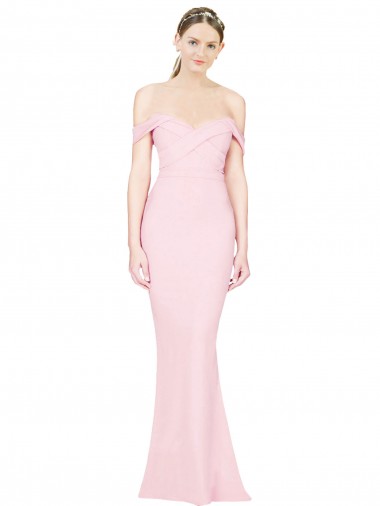Full Length Off the Shoulder Prom Dress with Twist Front UK Website