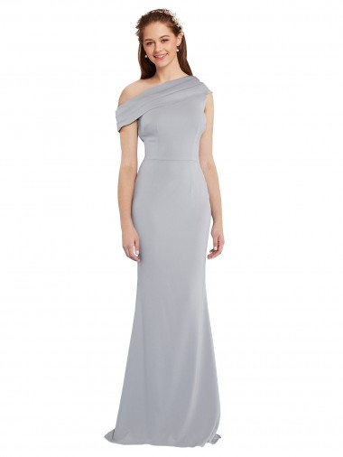 Off the Shoulder Asymmetrical Mermaid Crepe Prom Dress UK Website