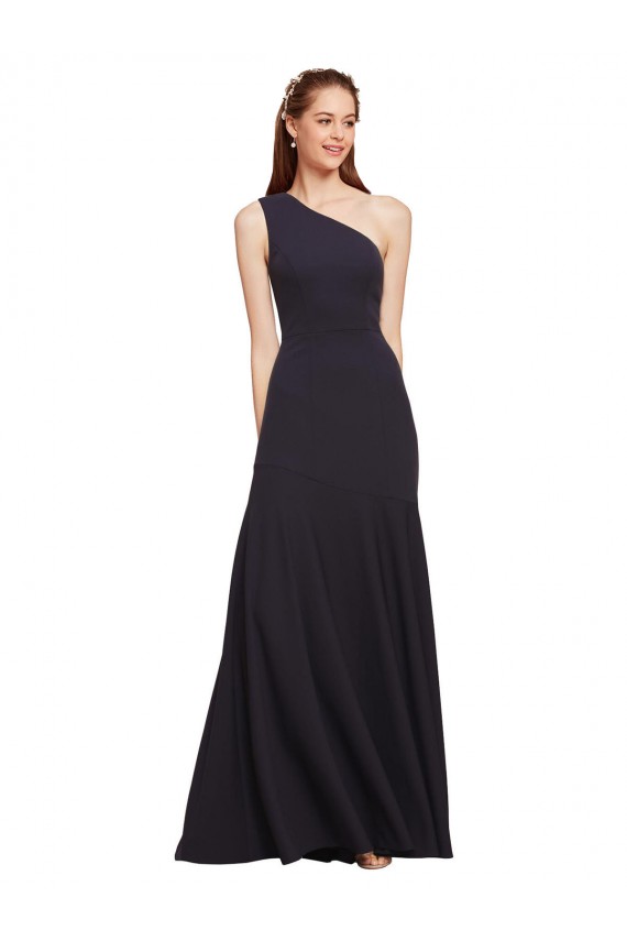 Fit and Flare Crepe Prom Dress with One Shoulder UK Website