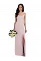 Spaghetti Strap V Back Crepe Prom Dress with Front Slit UK Website