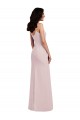 Spaghetti Strap V Back Crepe Prom Dress with Front Slit UK Website