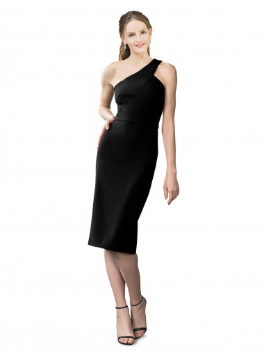 One Shoulder Short Crepe Cocktail Prom Dress / Homecoming Dress UK Website
