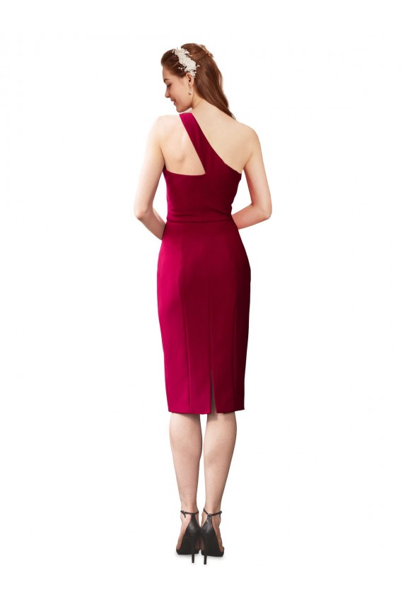 One Shoulder Short Crepe Cocktail Prom Dress / Homecoming Dress UK Website