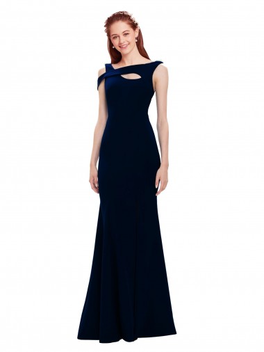 Sleeveless Crepe Mermaid Prom Dress with Side Slit UK Website