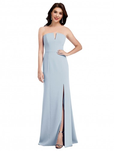 Strapless Notch Crepe Prom Dress with Front Slit UK Website
