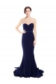 Strapless Sweetheart Neckline Crepe Prom Dress with Satin Waistband UK Website