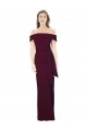 Off the Shoulder Long Crepe Prom Dress with Waist Tie UK Website