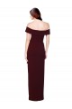 Off the Shoulder Long Crepe Prom Dress with Waist Tie UK Website