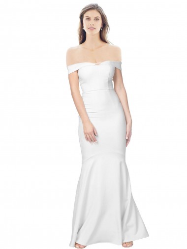 Mermaid Off the Shoulder Long Crepe Prom Dress with Low Back UK Website