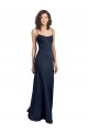 Fit and Flare Scoop Neck Long Sleeveless Stretch Crepe Prom Dress UK Website