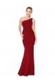 One Shoulder Long High Neck Sleeveless Mermaid Crepe Prom Dress UK Website