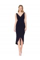 Short Knee Length V-Neck Crepe Cocktail Wrap Cocktail Prom Dress / Homecoming Dress UK Website