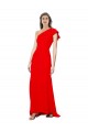 High Neck Ruffle Frill One Shoulder Maxi Crepe Prom Dress UK Website