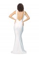 High Neck Low V-Back Long Crepe Prom Dress UK Website