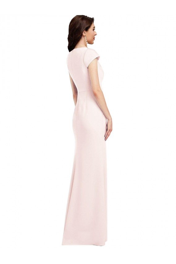 Cap Sleeve A-Line Crepe Prom Dress with Pockets UK Website