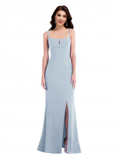 Flattering Trumpet Maxi Crepe Prom Dress with Front Slit UK Website