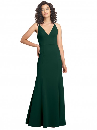 Form Fitting Stretch Crepe A-Line Prom Dress UK Website