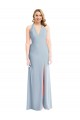 Plunge Neck Halter Backless Trumpet Prom Dress with Front Slit UK Website