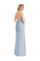 Plunge Neck Halter Backless Trumpet Prom Dress with Front Slit UK Website