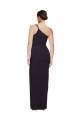 Long Floor Length Crepe Prom Dress with Side Split and One Strap UK Website