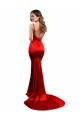 Long Pleated Stretch Satin Prom Dress with High Slit UK Website