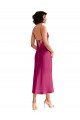 Midi Length V-Neck Short Stretch Satin Cocktail Prom Dress / Homecoming Dress with Low Scoop Back UK Website