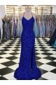 V-Neck Sleeveless Long Velvet Sequin Prom Dress UK Website