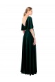 Deep V-Neck Flutter Sleeves Long Velvet Wrap Prom Dress UK Website