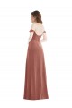 Off the Shoulder Flounce Sleeve Velvet Maxi Prom Dress & Pockets UK Website