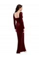 Sleek Square Neck Spaghetti Straps Velvet Prom Dress with Side Slit UK Website