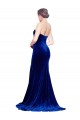 Strapless Ruched Velvet Prom Dress with Sweep Train and Front Slit UK Website